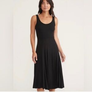 Marine Lexi ribbed Black Sleeveless Scoop Neck Midi dress size XL